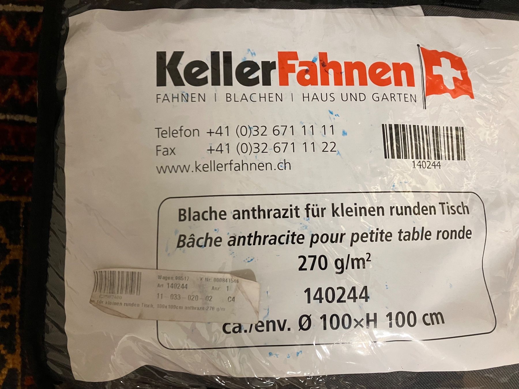 Coperture: Blache anthrazit Ø 100 cm und Höhe 100cm – Nuovo e nell'imballaggio originale da Seuzach venduto da fra_ln2l 1
