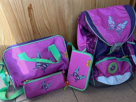 Schulranzen Set DerDieDas Schmetterling pink nur 800g!