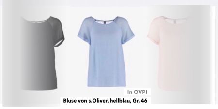Bluse von s.Oliver, Gr. 46, hellblau (neu, OVP)