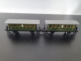 MÄRKLIN: 2 X NOSTALGIE PERSONENWAGEN GRÜN