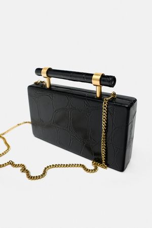 Zara Clutch Tasche croco