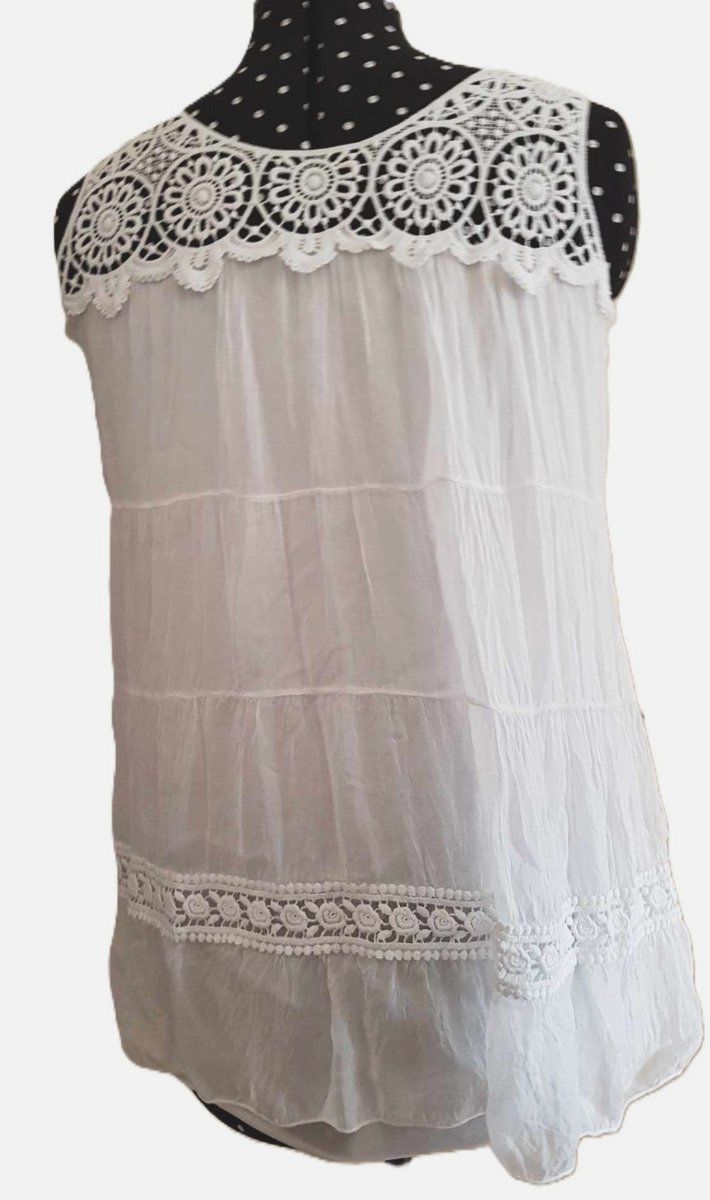 Camicette: Damenbluse Weiss Häkelbesetze Bluse – Nuovo (secondo la descrizione) da Muttenz venduto da Gepard23 1