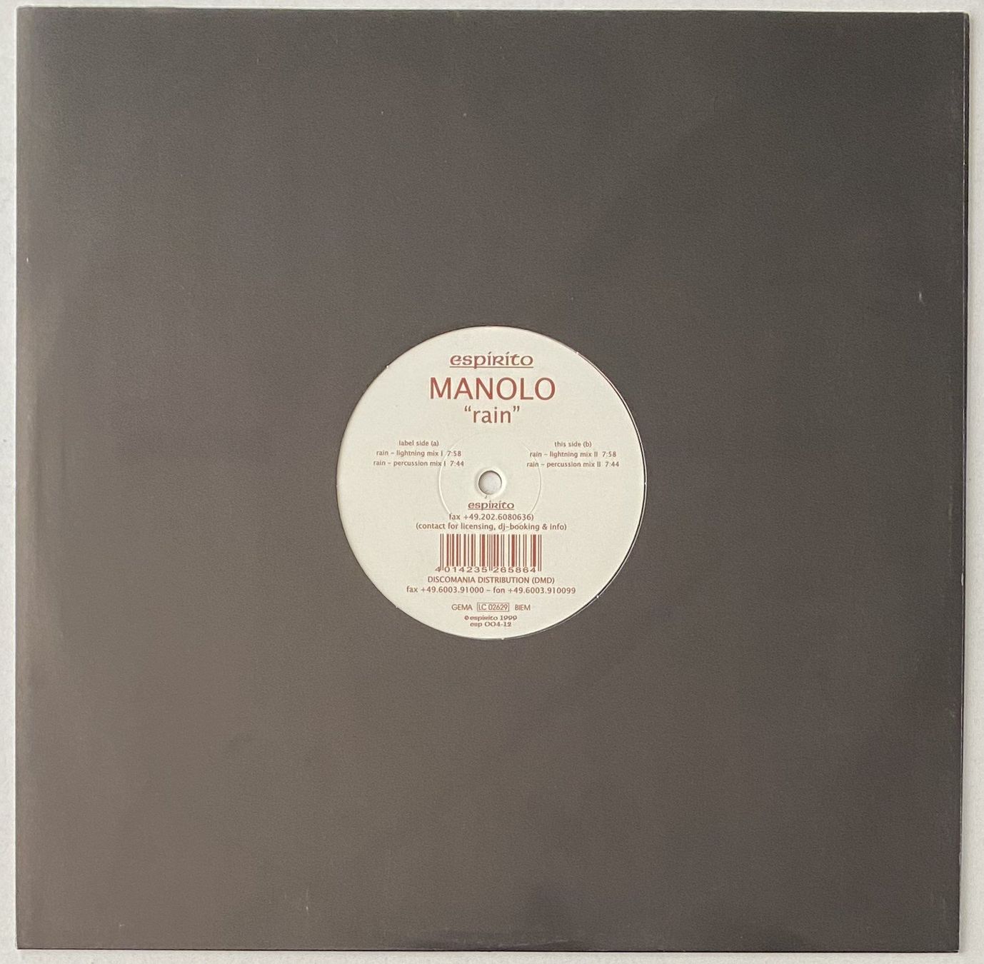 Dischi in vinile: Manolo, Rain (House, Prog. Trance) – Usato da Flums venduto da Empe1