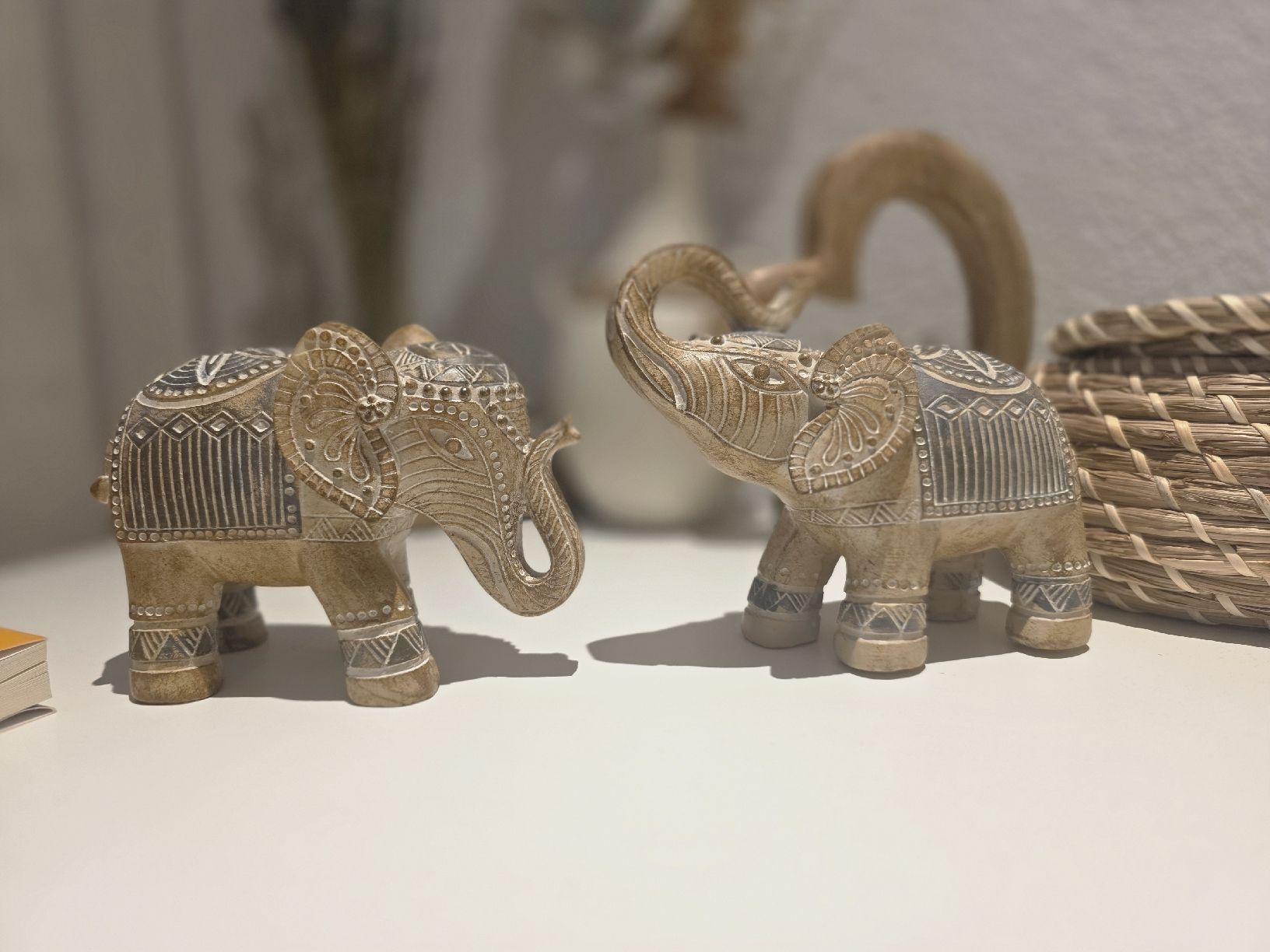 Statuette: 2 Deko-Elefanten, Vintage Look – Usato da Klosters venduto da Sniggels 2