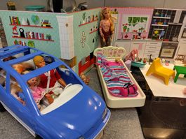 Mattel Barbie Puppe Sammlung Famlilie Haus Küche Bad Auto