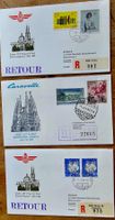 3 verschiedene  Erstflug Briefe
