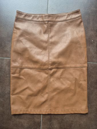 Jupe en similicuir cognac Vila XS
