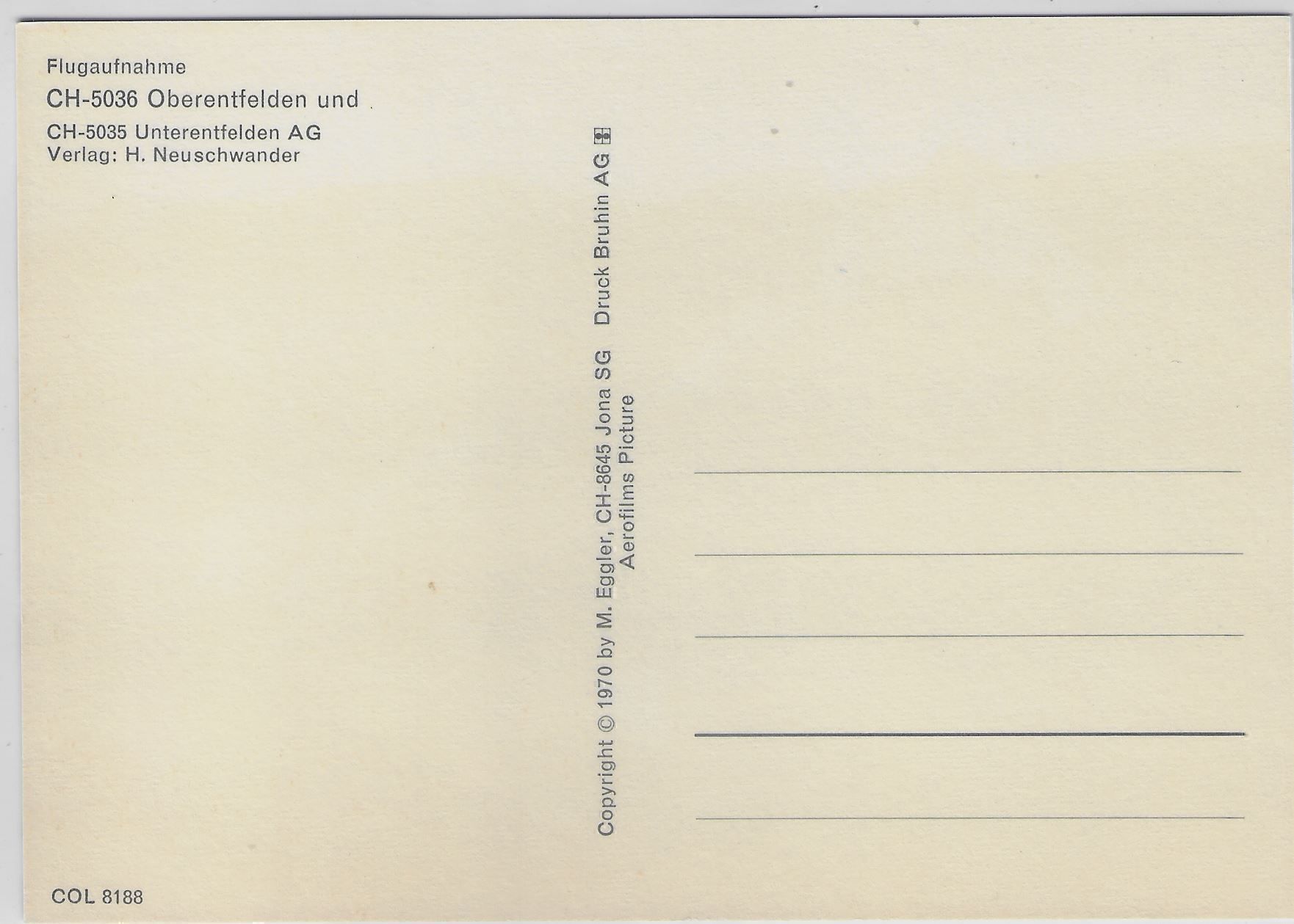 Cartoline postali: Flugaufnahme Oberentfelden und – Antico da Ettingen venduto da Kartenplanet 1