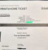 Tour de Suisse - Hospitality Ticket - 20.06.2026, Aarburg