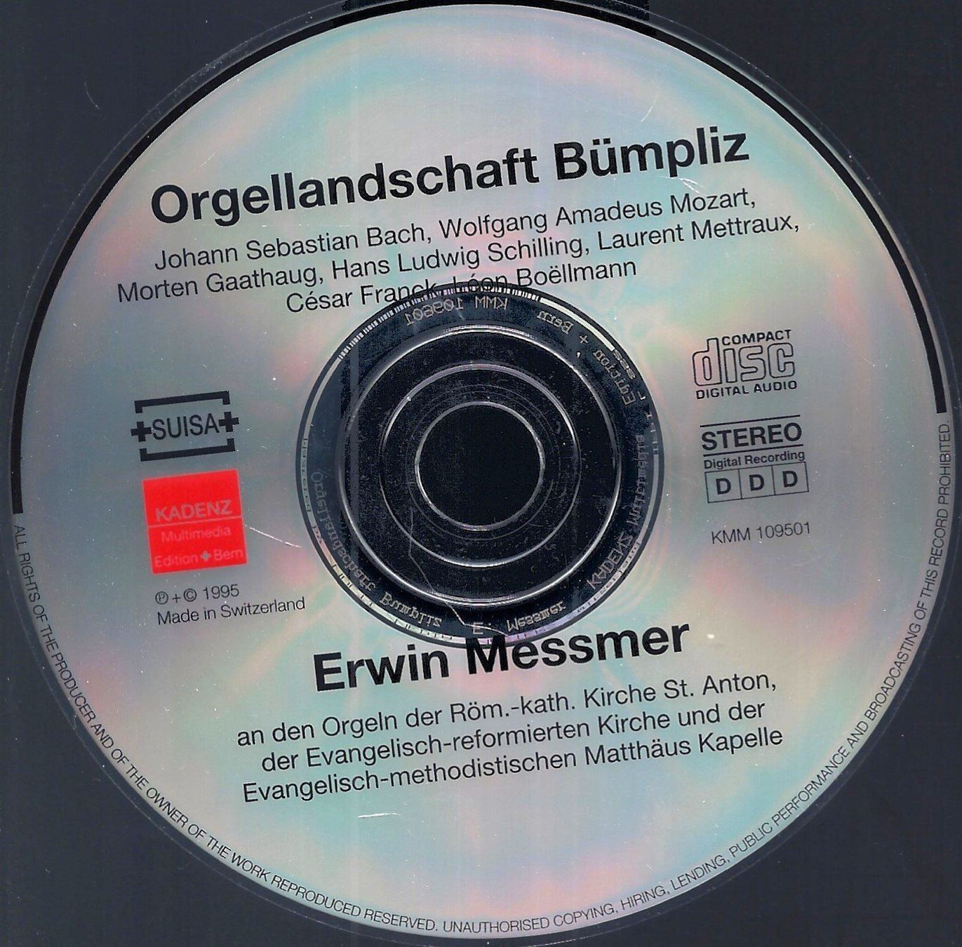 CD: Erwin Messmer Orgellandschaft Bümpliz Kirche St. Antonius CD – Usato da Kandergrund venduto da Sososo 8