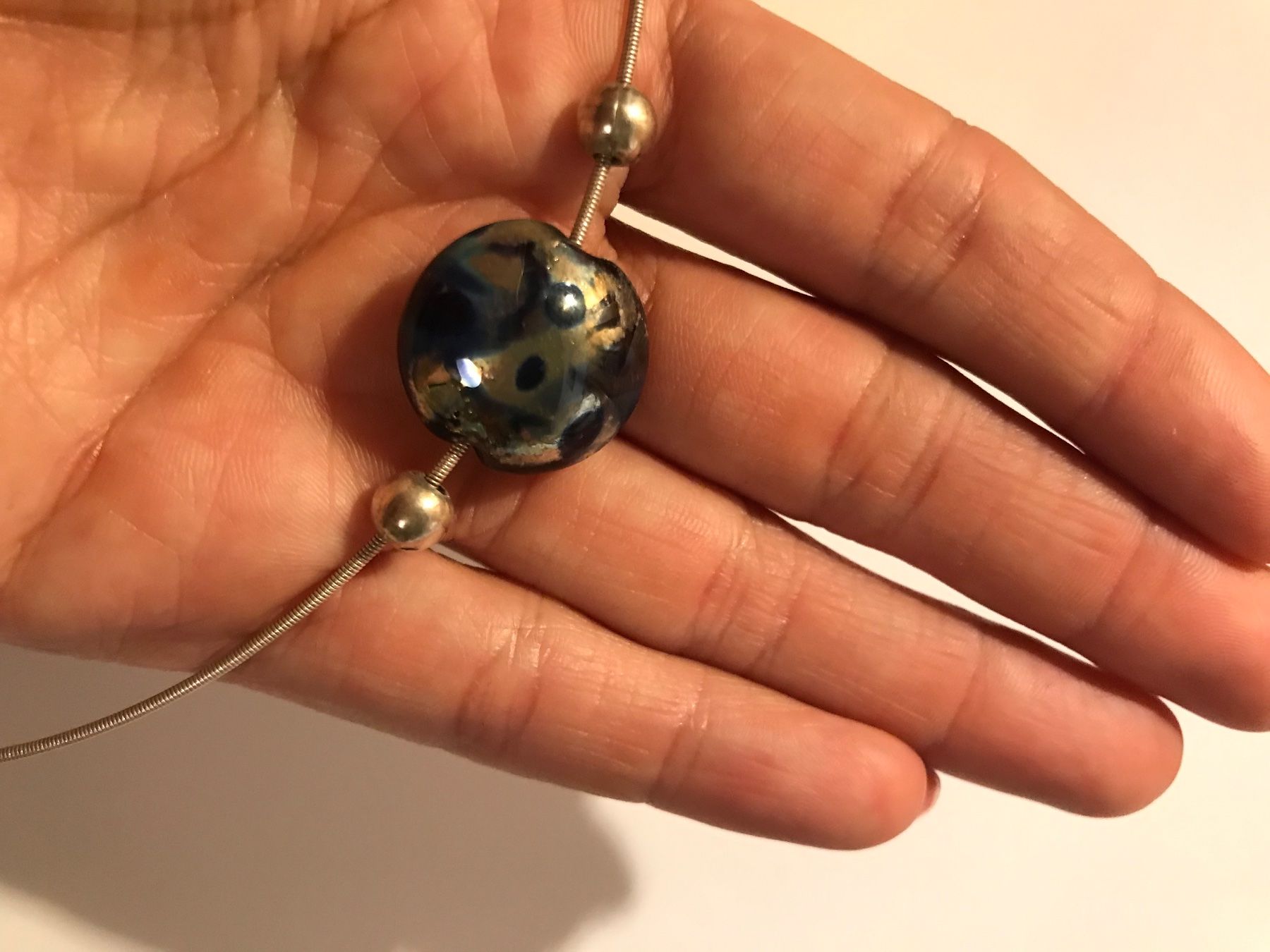 Catenine: Collier en argent 925 élégant avec perle en verre – Usato da Grimisuat venduto da eliseba88 4