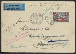 Flugpost  Schweiz 1929 Zürich Frankfurt Berlin Luftpost