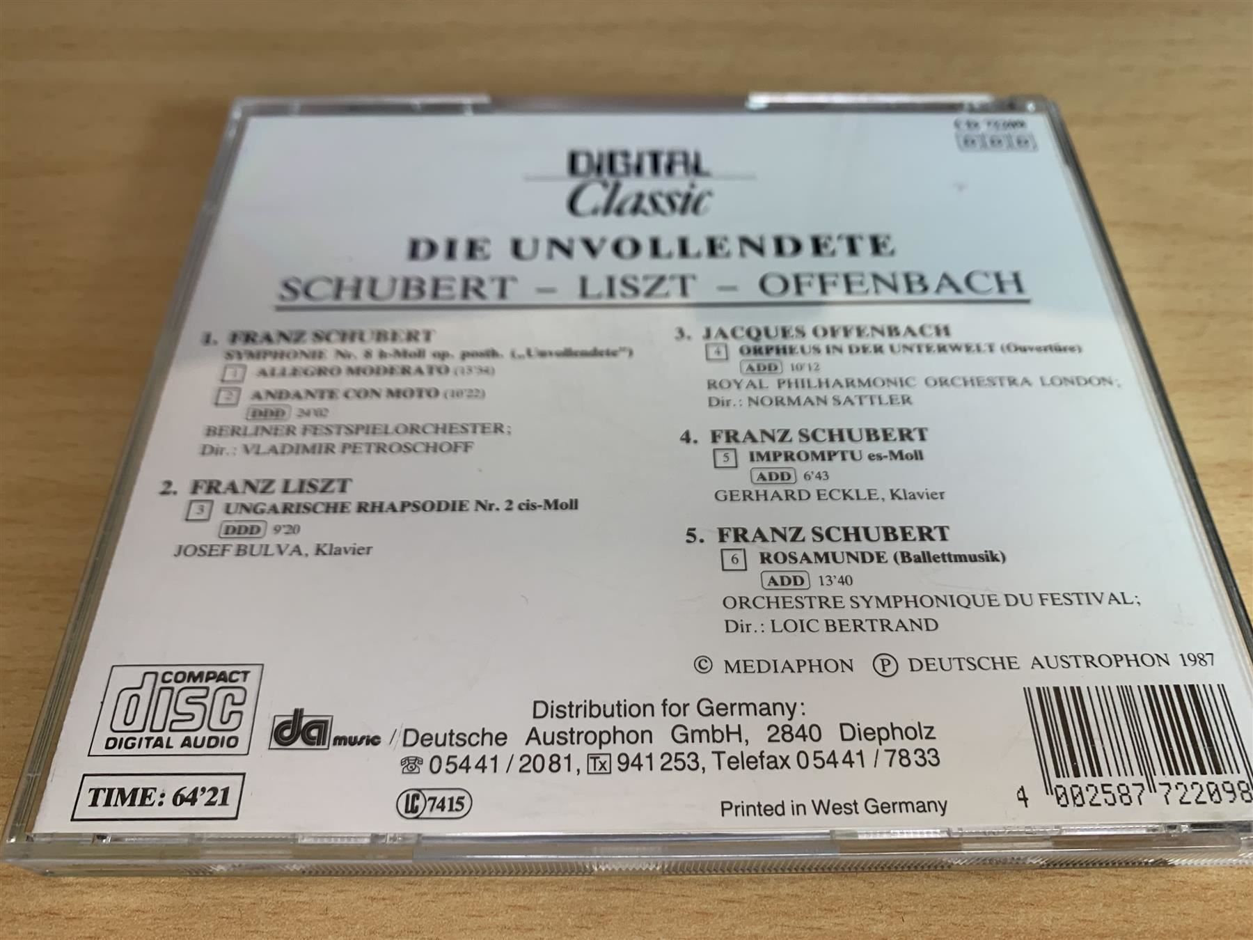 CD: Schubert - Liszt - Die Unvollendete – Usato da Rikon im Tösstal venduto da Alpenmutz 1