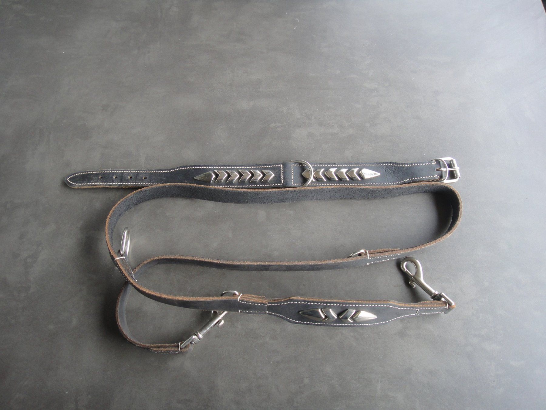 Guinzagli & Collari: Hundehalsband Leder mit Leine – Usato da Basel venduto da Deutsch