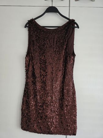 Festliches Kleid mit Pailletten, Grösse S, Pflaumenlila