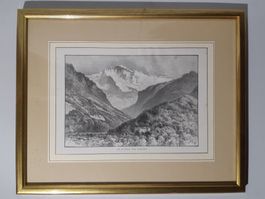 Litho Jungfrau von Interlaken aus
