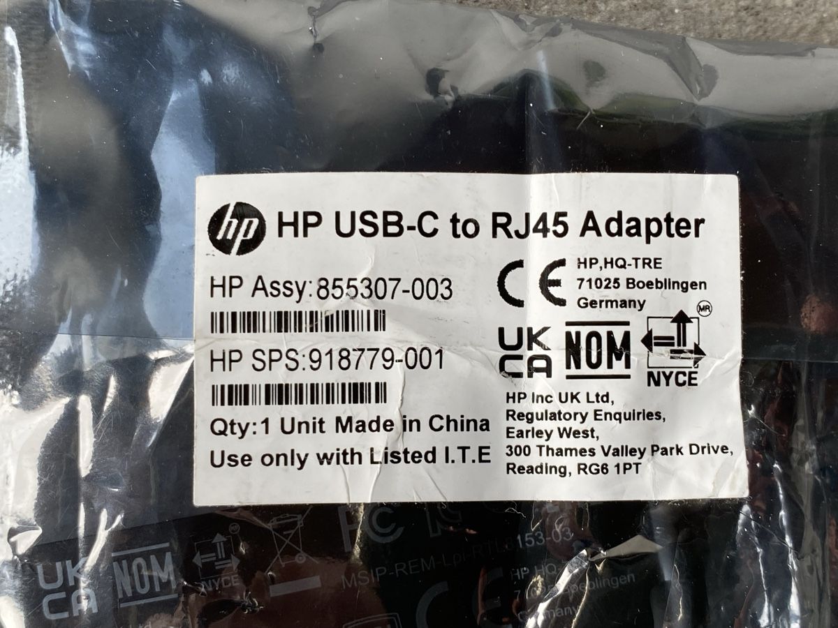 Hewlett Packard Unità & Adattatore: HP USB-C zu RJ 45 Adapter – Nuovo e nell'imballaggio originale da Zollikofen venduto da england9 1