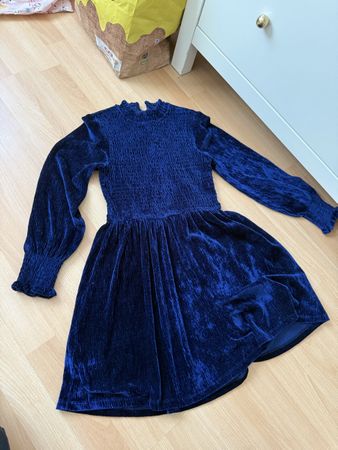 M&S Girls' Dress - Age 9-10 Years - Long Sleeved Blue