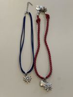 Edelweiss & Herz Kette Alpenflüstern rot blau neuwertig CHF 