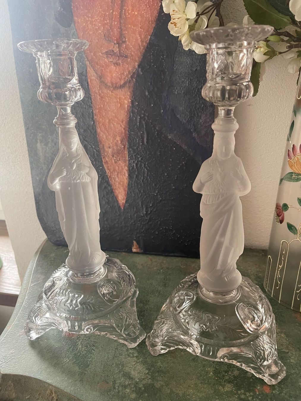 Portacandele: Religiöses Kerzenpaar Val Saint Lambert – Usato da Villnachern venduto da socondlife 4