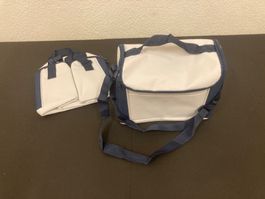 Kühltasche 2 Stück, je ca. 28 x 21 x 17 cm, weiss/ blau