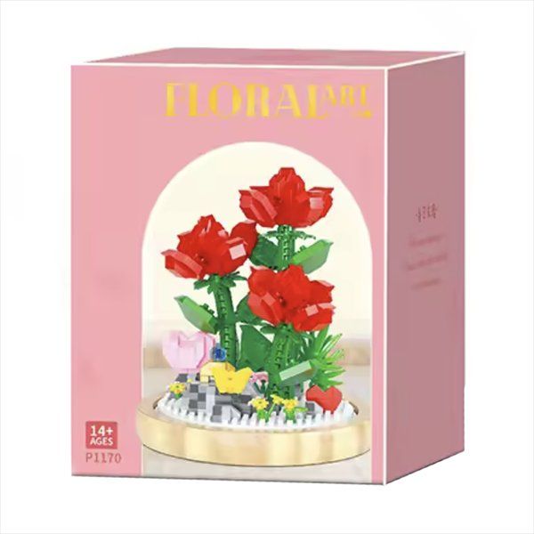 Kit di costruzioni: Blume im Glas: Rote Rosen / Mini-Bausteine – Nuovo e nell'imballaggio originale da Meisterschwanden venduto da Bigi1 1