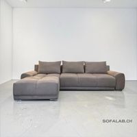 Ecksofa Sandbeige mit Schlaffunktion