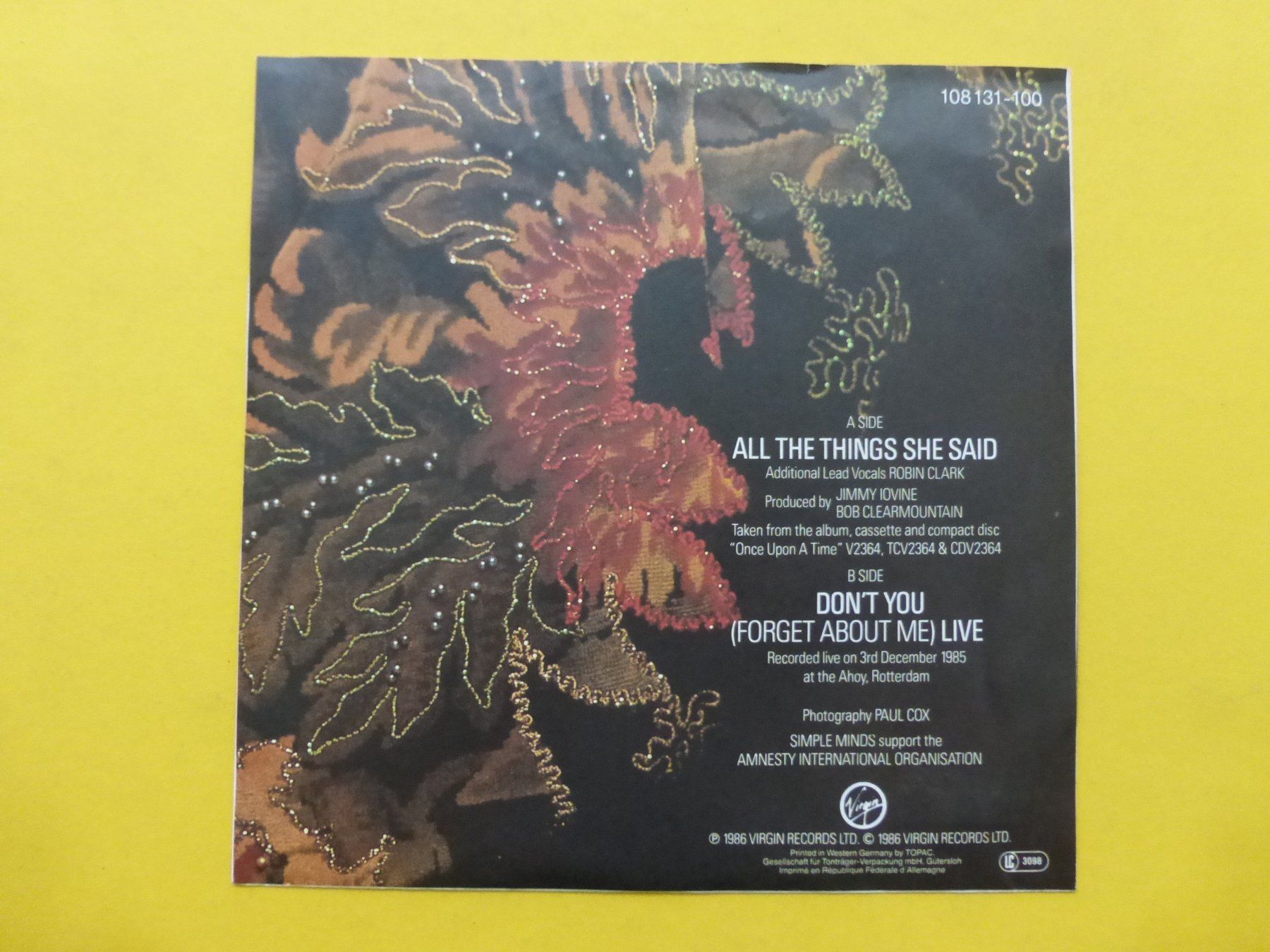 Dischi in vinile: Simple Minds – All The Things She Said – Usato da Zürich venduto da Swiss57 1