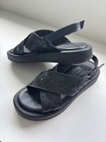 Schwarze Sandalen Tamaris Leder Grösse 38 guter Zustand