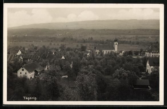 Cartes postales: AK Tägerig, Teilansicht mit Kirche – D'occasion à Berlin par bartko-reher