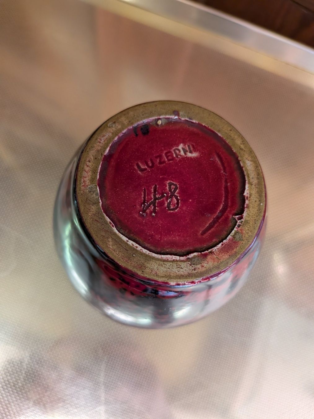 Vasi & Recipienti: Alte Vase Keramik Luzern Monogramm H. B. ? – Usato da Emmen venduto da magelan 5