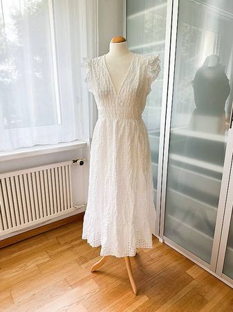 Weisses Sommerkleid Damen Gr. M - romantisch & luftig