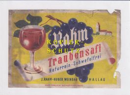 Etikette - Rahm Traubensaft /bd