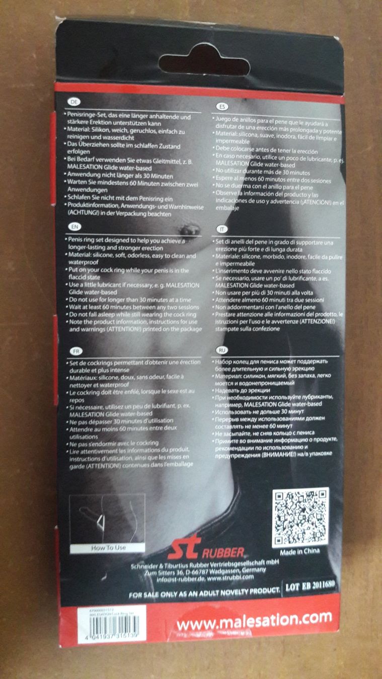 Kit bricolage: Cock Ring Set Malestation – Nuovo e nell'imballaggio originale da Laufen venduto da Mann455 1