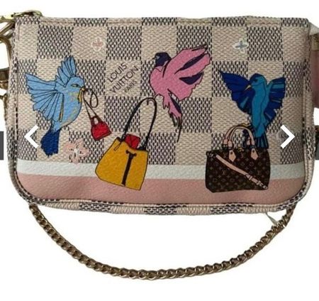 Louis Vuitton Pochette mit Frühlings-Vögeln & Handtaschen...