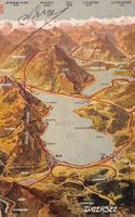 Vogelschau-AK Zugersee, gelaufen 1909