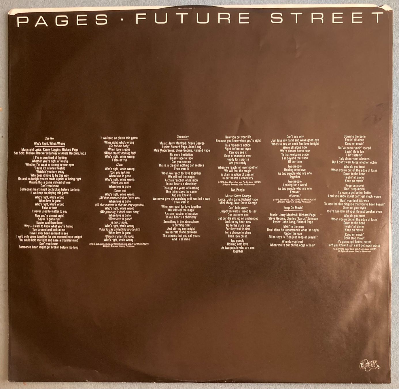 Dischi in vinile: PAGES - FUTURE STREET – Usato da Poliez-Pittet venduto da Newtown-Records 2
