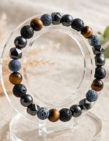 Braccialetto con pietra ematite e lavica
