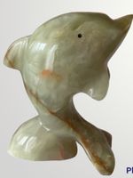 Skulptur Delfin aus Onyx Edelstein