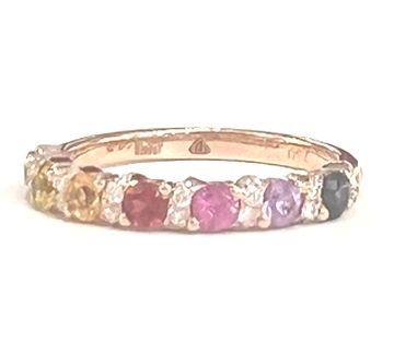 Anelli: Saphirring: 7 Rainbow Saphire 0.72ct., Diamanten, 2.190 CHF – Nuovo e nell'imballaggio originale da Zürich venduto da juwelier-damken 3