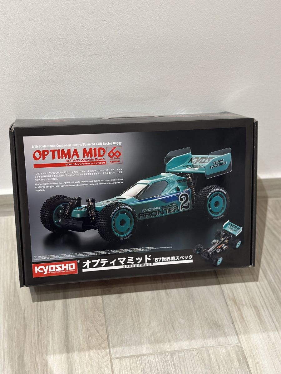 Kyosho Modellismo RC: Kyosho Optima Mid 60th anniversary – Nuovo e nell'imballaggio originale da Spreitenbach venduto da alishaesseiva