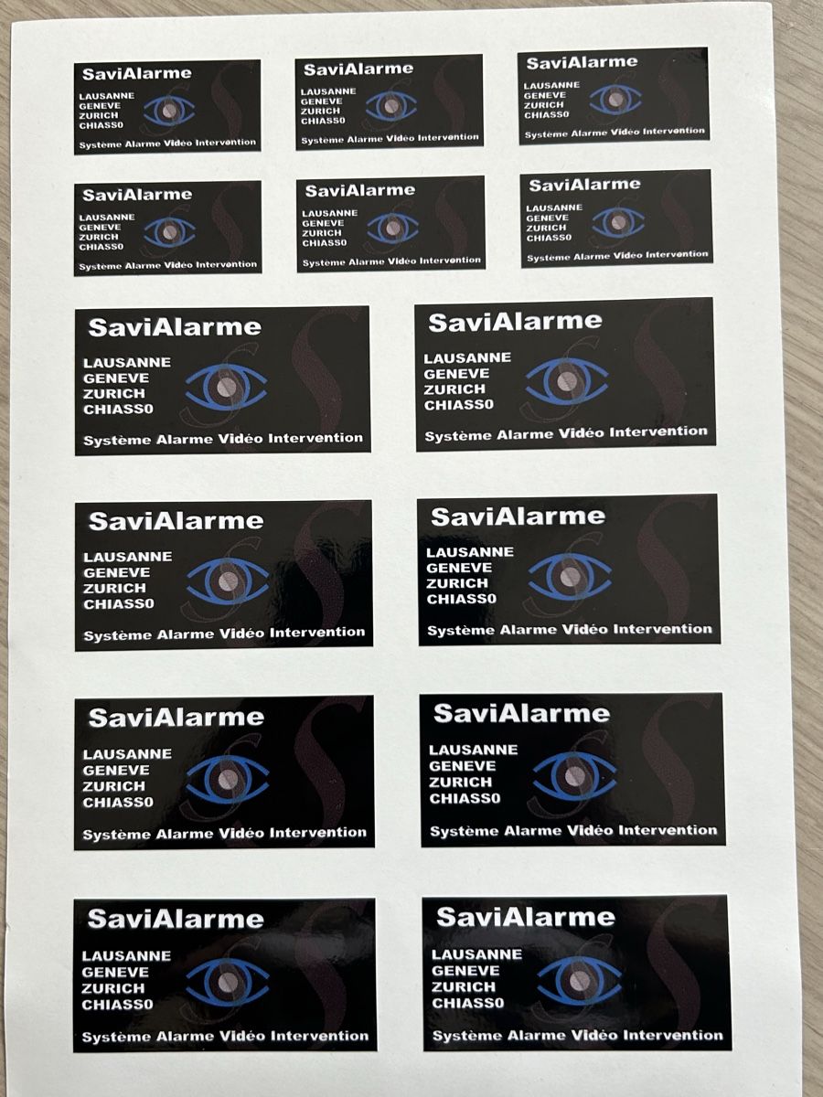 Alarmanlagen: Stickers système alarme – Neu (gemäss Beschreibung) aus Thierrens von Bigla