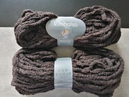 Wolle Rimbalso 12 Knäuel à 100gr. / 10x braun, 2x rot