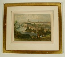 Kolorierter Stich von Bern Rahmengrösse 39 x 34 cm