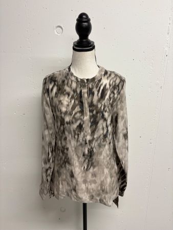 Rich & Royal Seidenbluse Batik grau creme 36