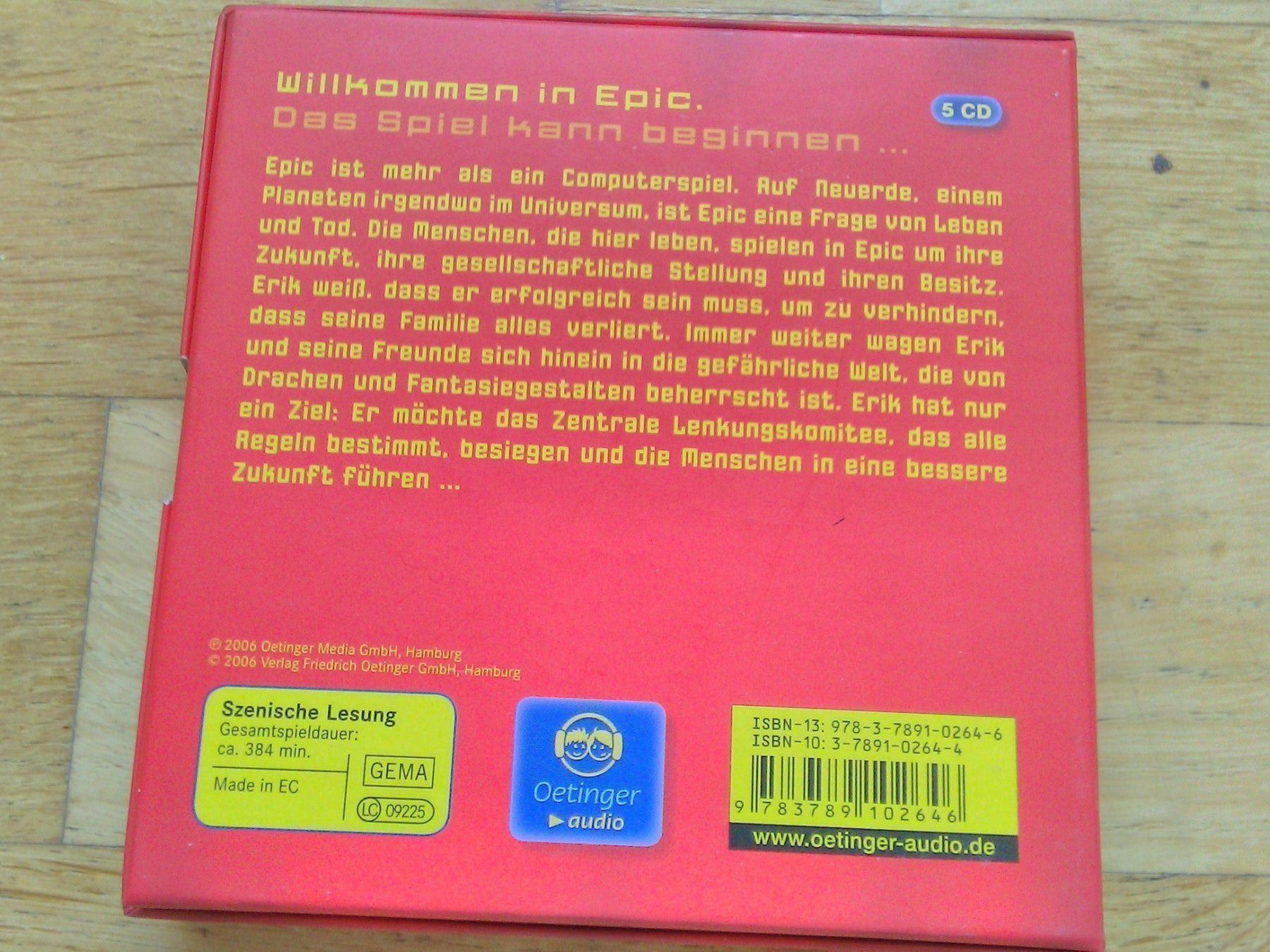 Audiolibri: Epic  (Conor Kostick)             5CD's – Usato da St.Galllen venduto da elkaphone 5