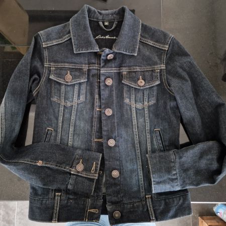 Eddie Bauer Jeans-Jacke, XS, schwarz, top