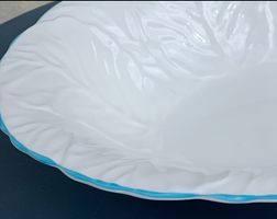 Superbe plat WEDGEWOOD COUNTRYWARE ovale feuilles de choux