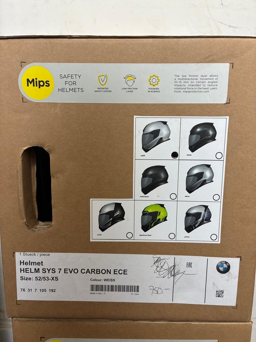 Caschi & visiere: BMW Helm SYS 7 Weiss – Nuovo e nell'imballaggio originale da Reinach BL venduto da DCastro4