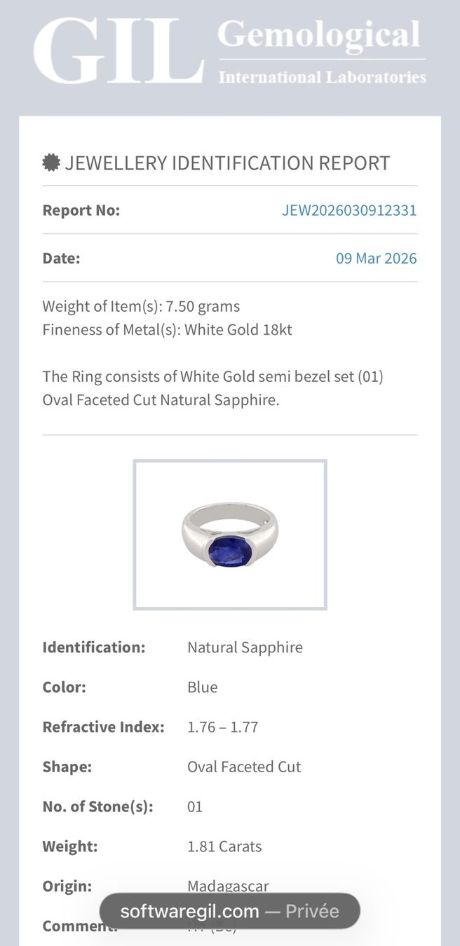 Anelli: Bague or blanc 18K saphir 1.81 carats – Nuovo (secondo la descrizione) da Sion venduto da A-L-HB 5